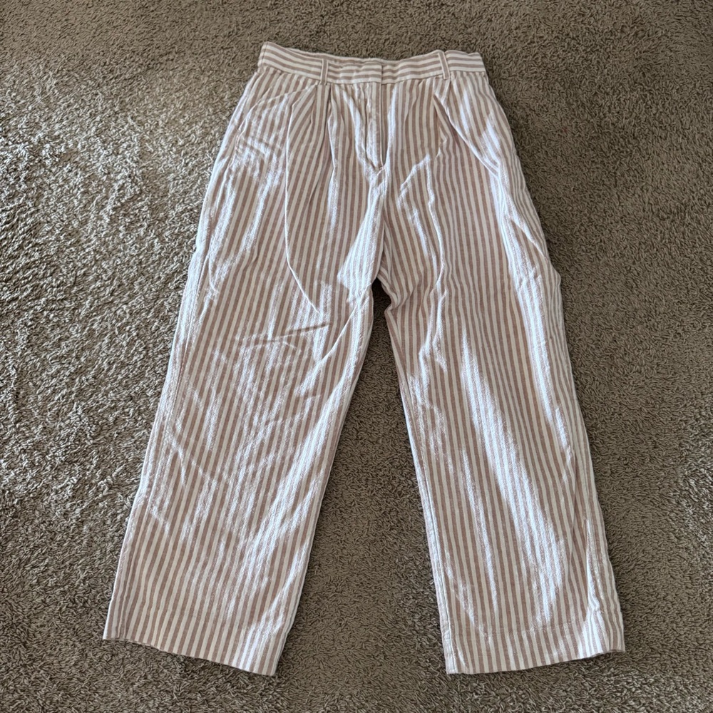 Abercrombie Striped Wide-Leg Linen Pants